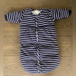 JoJo Maman Bebe blue and white baby sleeping bag. Size 0-6 months.